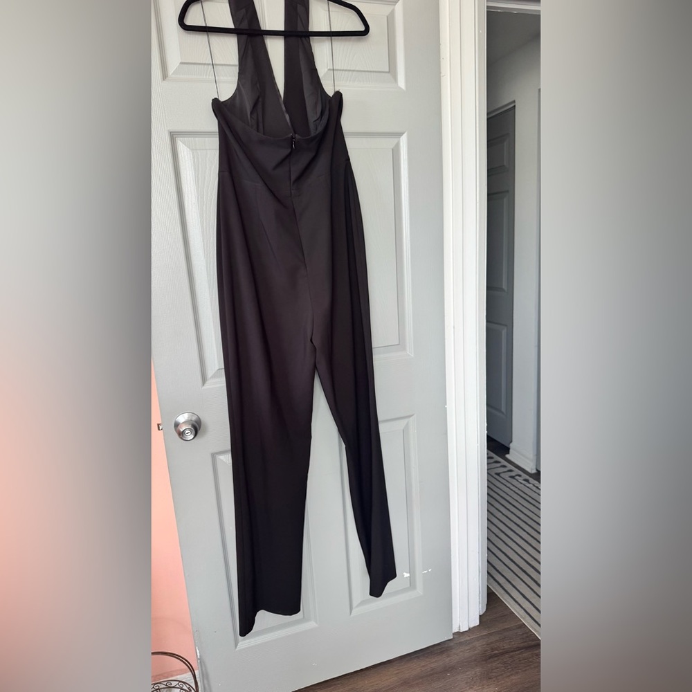 Elegant Black Tuxedo Jumpsuit - Picture 6 of 7